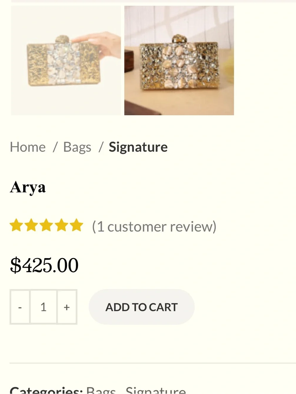 Arya Handmade Clutch/ Crossbody